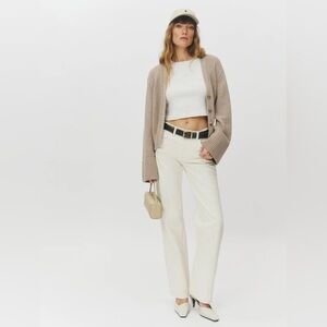 Reformation Val 90s Mid Rise Straight Jeans, Size 28, Color Fior De Latte